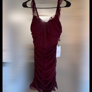 Elegant Burgundy Women's Intimate Dress